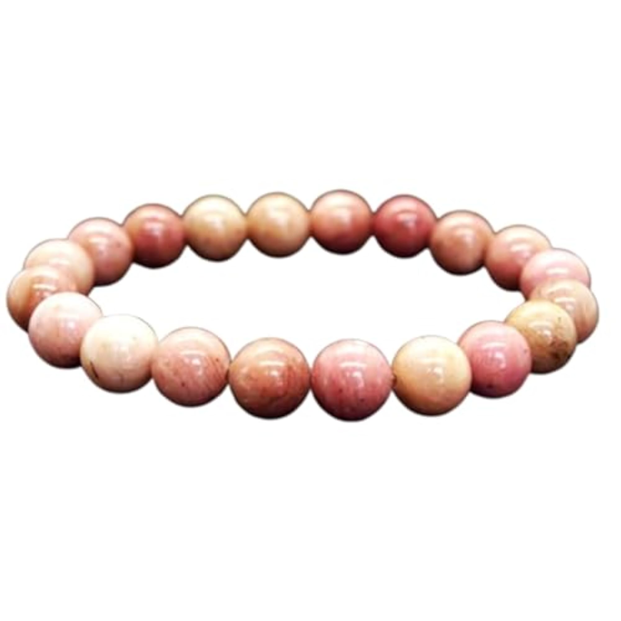 Natural Rhodonite Adjustable Bracelet, Unisex Healing Gift